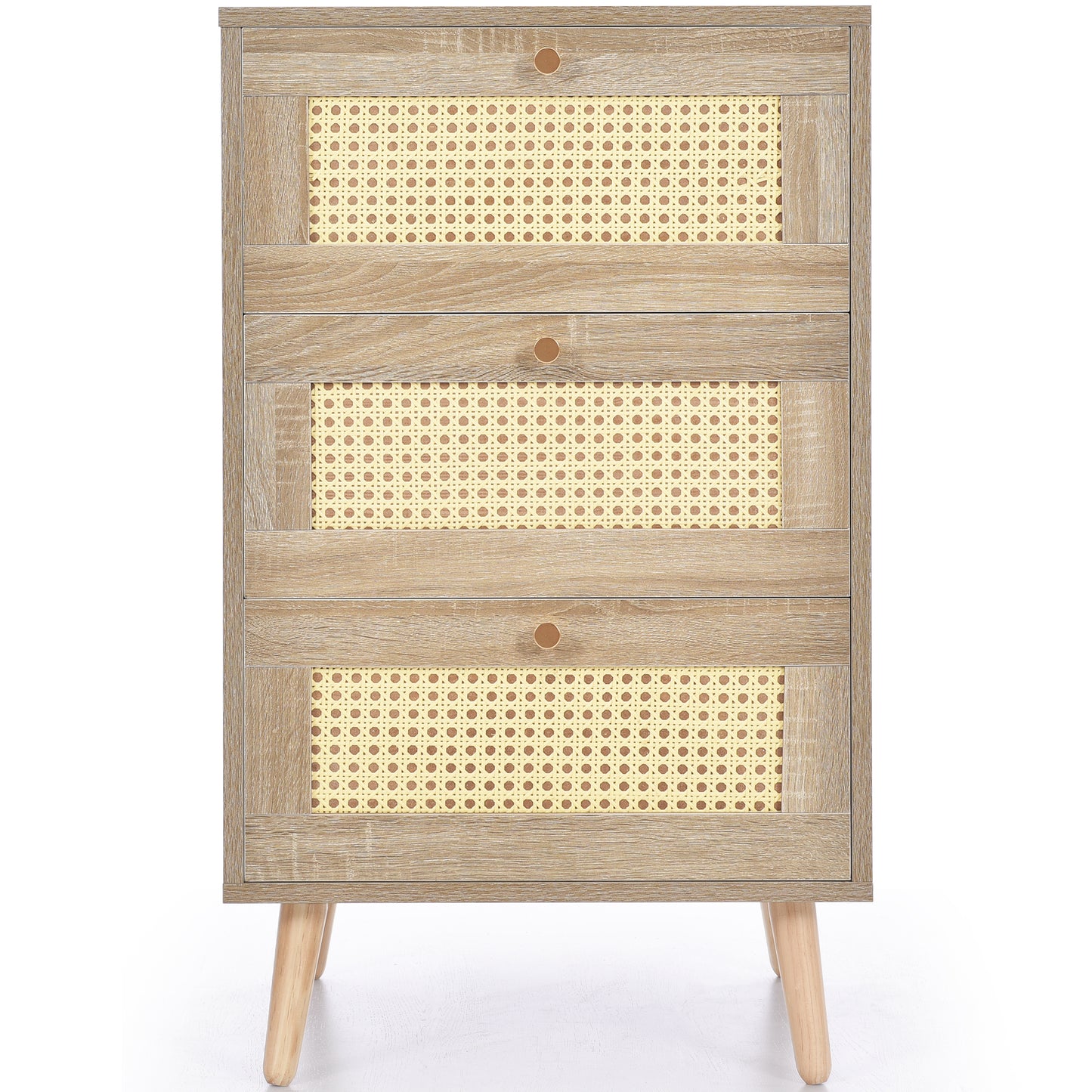 (Z)Oak 3-Drawer Chest - Bedroom Multifunctional High Cabinet,  Bedroom dresser or Bedroom chest of drawers,D79.5xH48.5cm