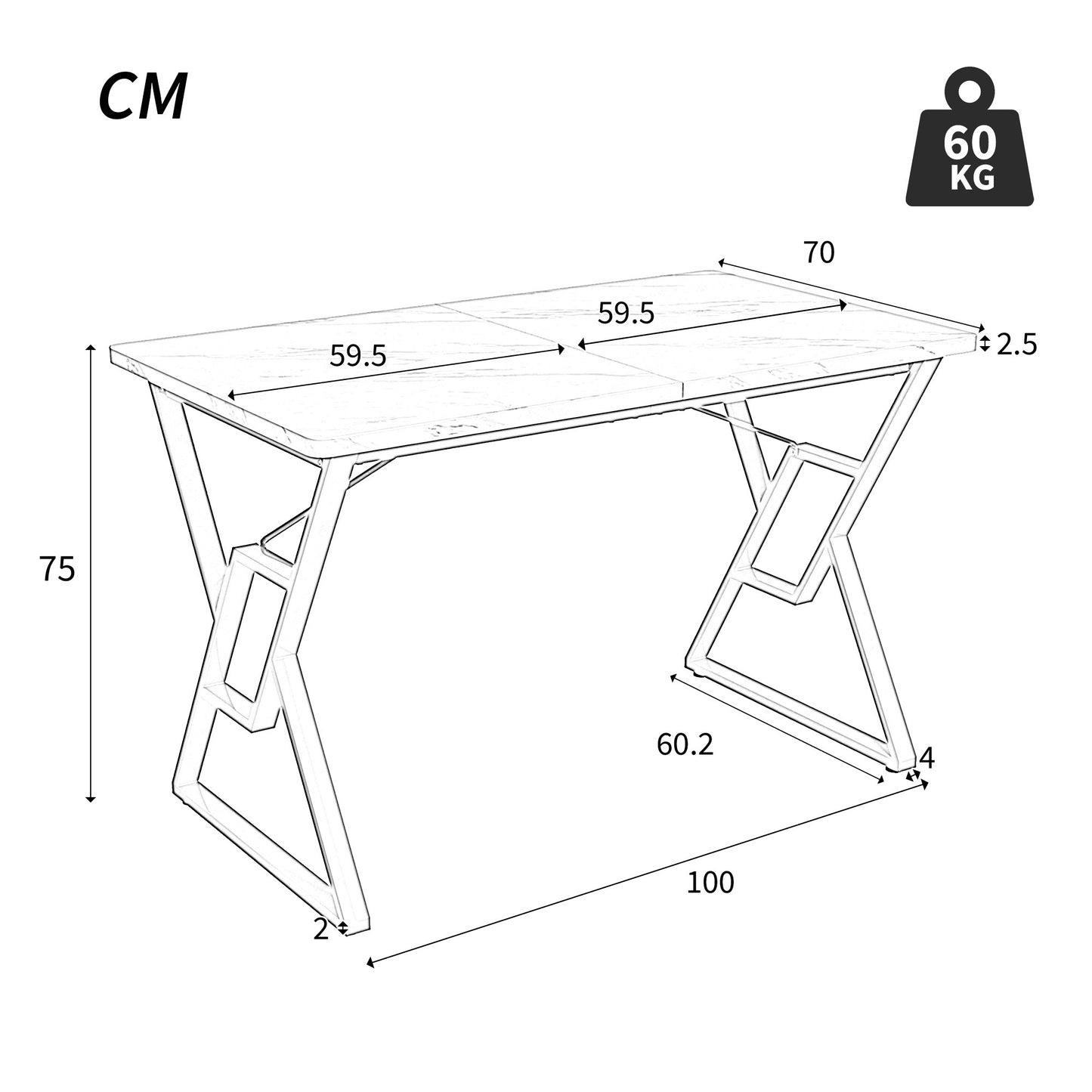 Modern Marble Dining Table-Metal Legs, Stable Frame, Suitable for Kitchen Dining Room