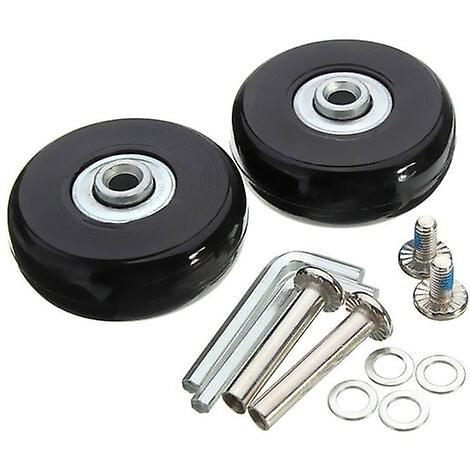 (Y)Suitcase Casters, Luggage Suitcase Repair Casters Heavy Duty 45mm Quiet Rubber Universal Swivel Wheels, 2pcs