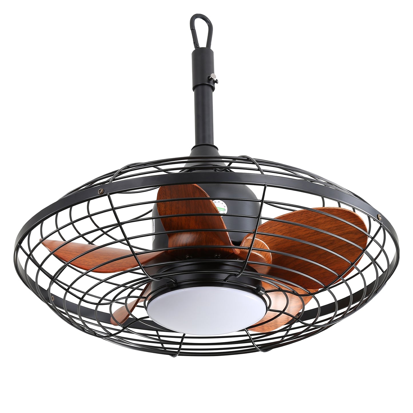 20 Inch Downrod Mount Ceiling Fan with LED 18W 3CCT, 5 ABS Blades, DC Motor for Outdoor Patios & Pergolas