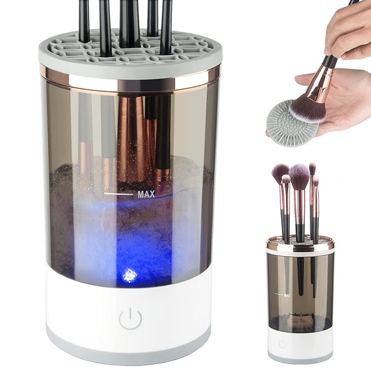 (Y)Electric Makeup Brush Cleaner, Makeup Brush Cleaner Machine With Brush Clean Mat, Automatic Cosmetic Brush Cleaner Tools