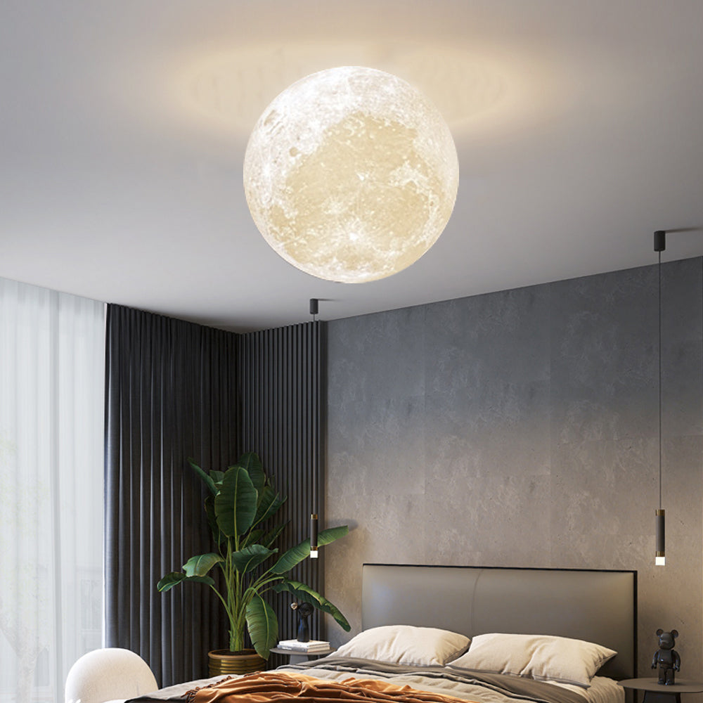 (M)Moon Ceiling Lighting Fixture White Globe Ceiling Lamp for Kids Room/Bedroom