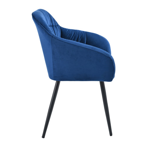 (p)Blue Velvet Upholstered Dining Chairs with Metal Legs - Stylish and Comfortable