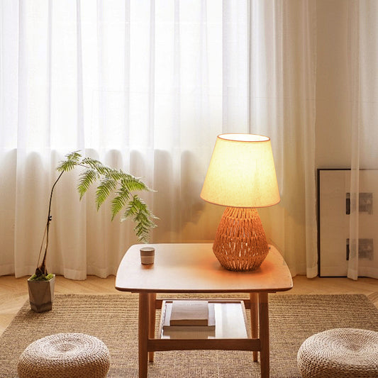 (Z)ARTURESTHOME Bamboo Bedside Lamp Table Lamp Rattan Table Lamp Bamboo table lamp Suitable for bedroom and living room