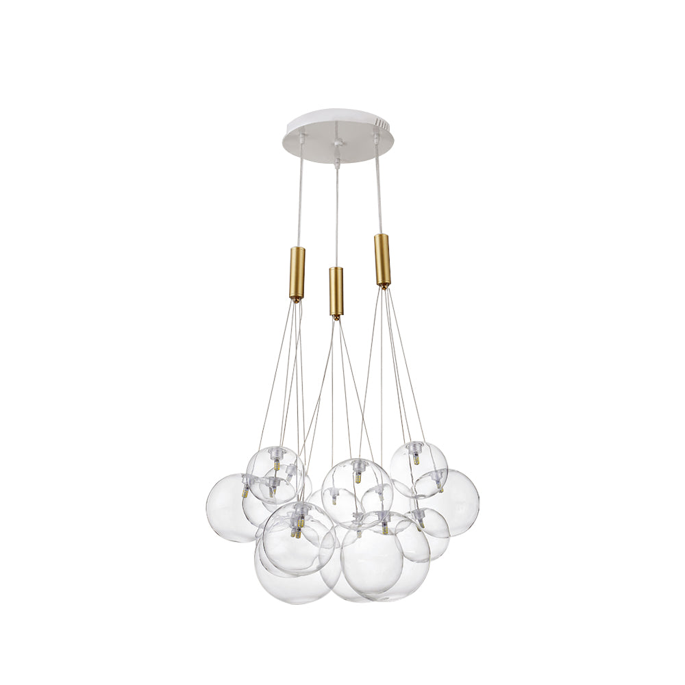 (M)Brass Globe Glass Pendant Light for Living Room/BedRoom