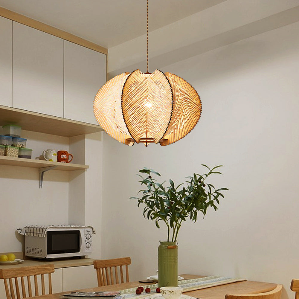 (M) ARTURESTHOME Weave Pendant Light Hanging Chandelier Rattan Handmade Hanging Lights Fixture for Kitchen Island Living Room Bedroom