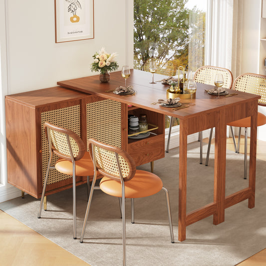 Brown 360° Rotating Expandable Bar Table-A Versatile Home Essential