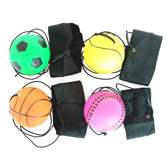 (Y)Sinknap Bouncy Wrist Band Rubber Ball Elastic String Rebound Finger Exercise Sport Toy