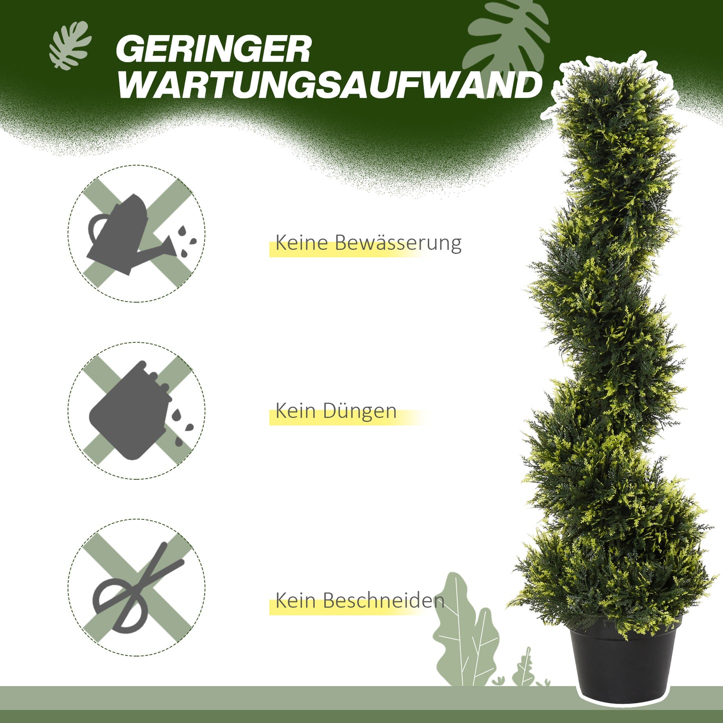 Set of 2 Artificial Cedar Trees, Large 90cm Artificial Plants for Living Room, Bedroom, Office, Garden, Modern Decoration