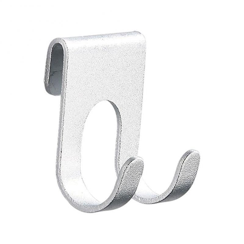 (Y)3Pcs Bathroom Aluminum Hook Punch Free Wall Mounted Hook Towel Shower Glass Door Hook Shelf Bag