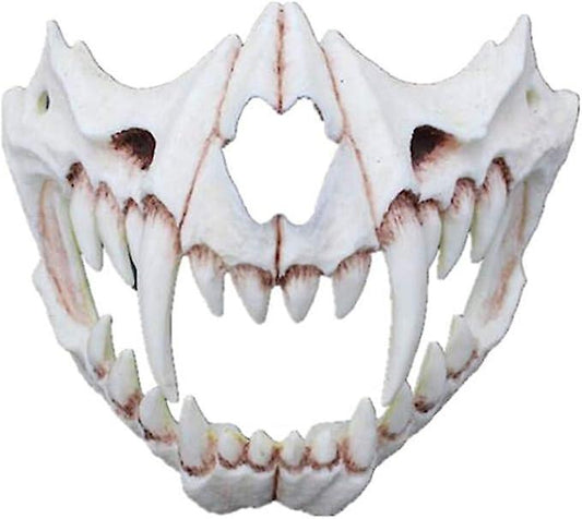 (Y)Half-Face Motorcycle Mask, Chinless and Skeleton / Skull Design for Halloween