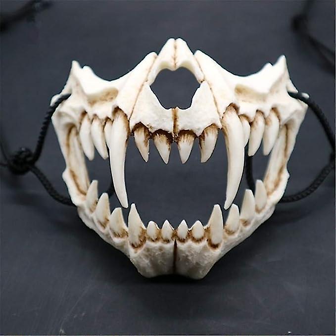 (Y)Half-Face Motorcycle Mask, Chinless and Skeleton / Skull Design for Halloween