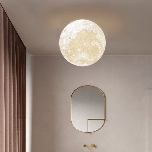 (M)Moon Ceiling Lighting Fixture White Globe Ceiling Lamp for Kids Room/Bedroom