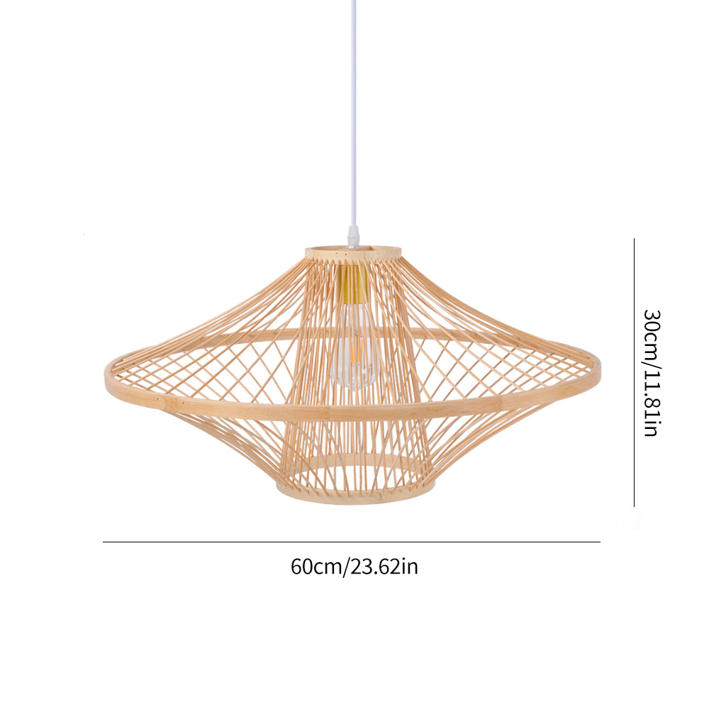 (M)Pendant Lighting Bamboo Handmade Hanging Chandelier 1 Light E27 for Kitchen Living Room