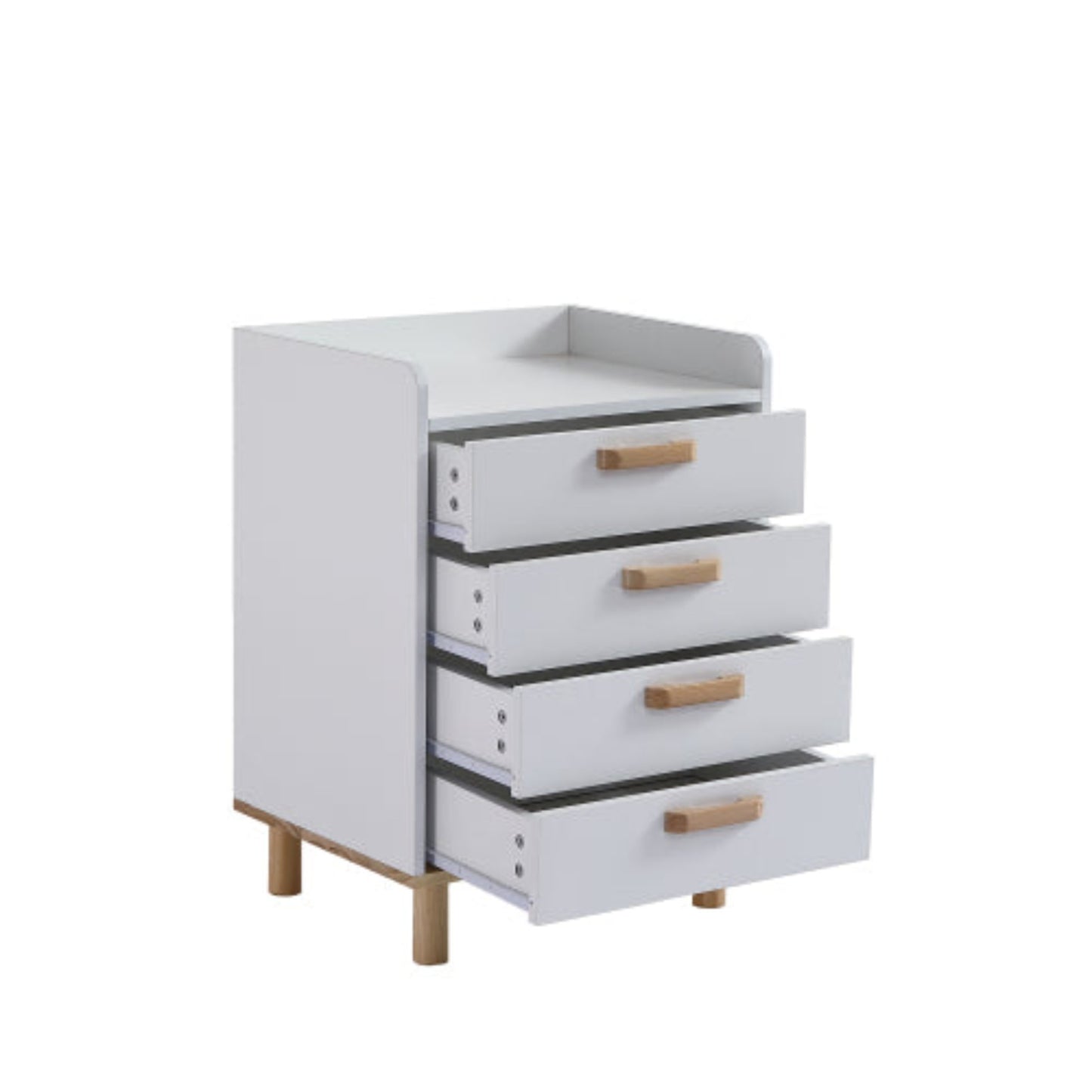 White Natural Multi-Drawer Chest with Pine Frame - Children's Storage Masterpiece