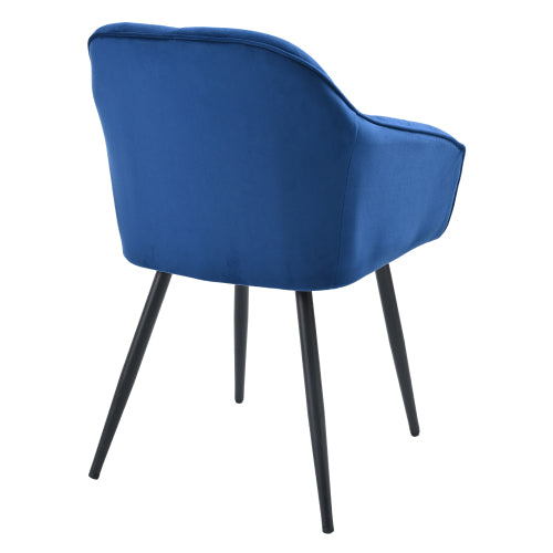 (p)Blue Velvet Upholstered Dining Chairs with Metal Legs - Stylish and Comfortable