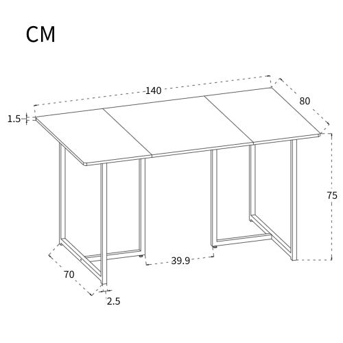 (p)Elegant Dining Table-White Marble Pattern, L-Shaped Metal Legs, Adjustable Feet, Black Accents