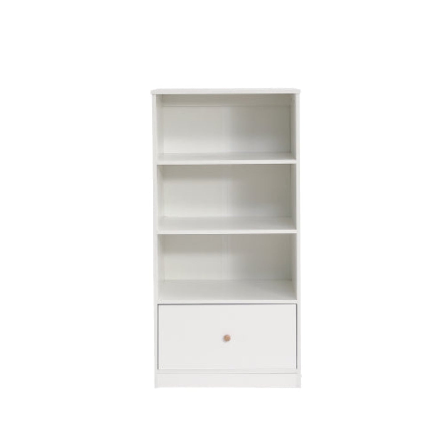 White MDF Bookcase,3 Shelves, 1 Drawer, Silent Glides,Bedroom Living Room