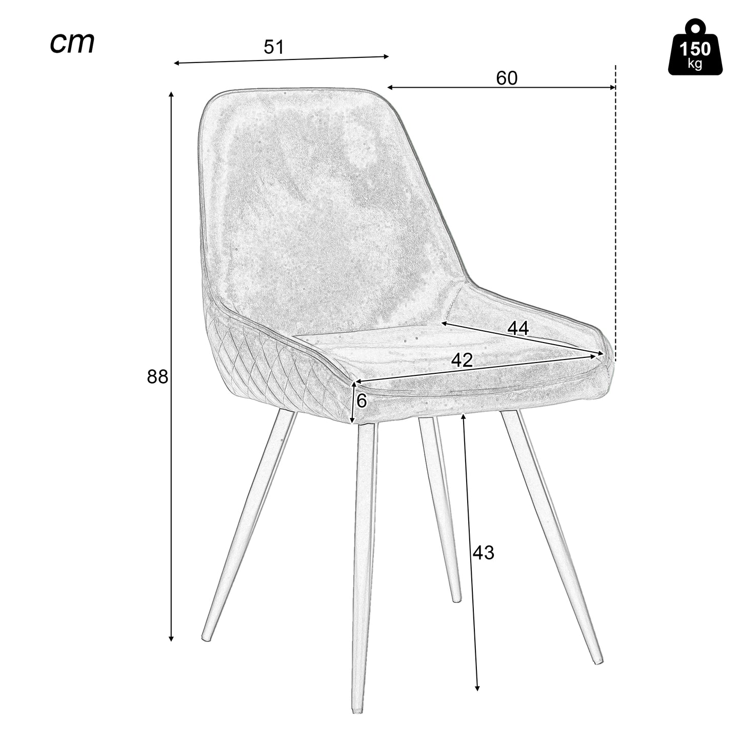 Set of 2 Ergonomic Dining Chairs-Dark Gray, Metal Legs, Kitchen,Living Room