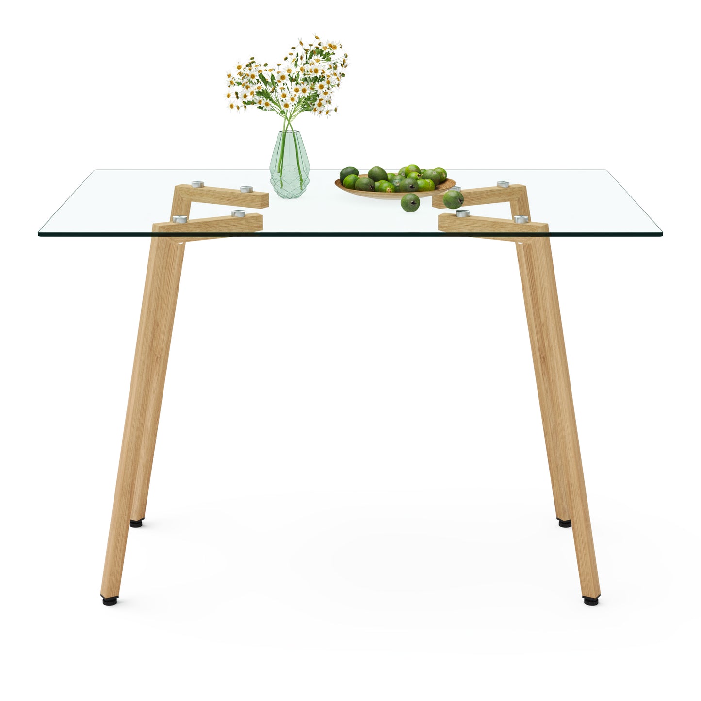 Modern Tempered Glass Dining Table for 4-6 People