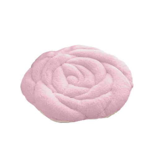 (Y)Seat Cushion Keep Warm Thickened Super Soft Anti-slip Granule Hip Protective Round Rose Shape Plush Chair Tatami Cushion