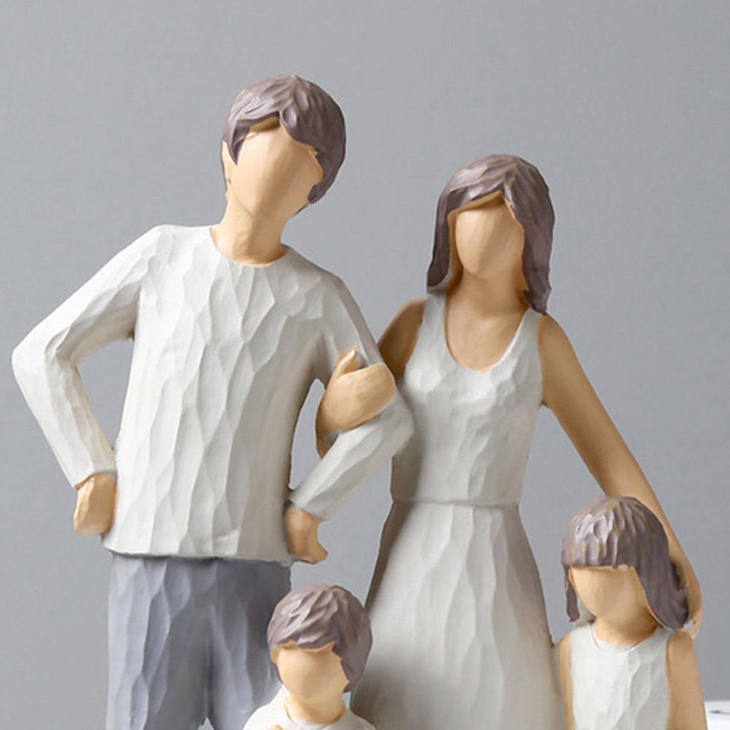 (Y)Resin Craft Figurines Family Member Statue Sculptures 4 Member Family