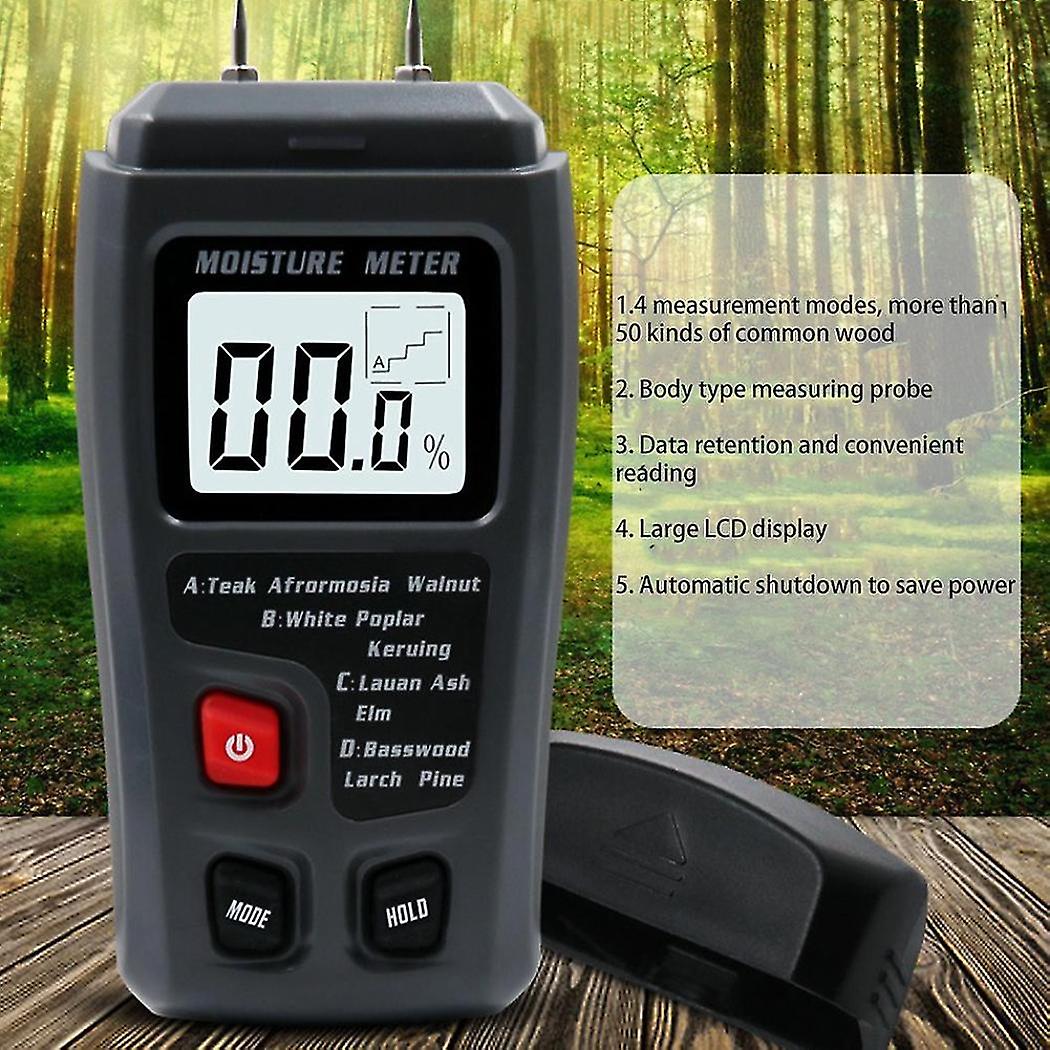 (Y)Portable High Precision Wood Moisture Meter Hygrometer Density Digital Electrical Timber Tree Damp