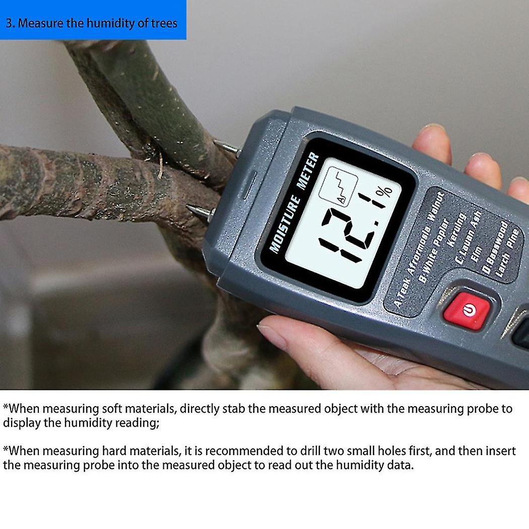 (Y)Portable High Precision Wood Moisture Meter Hygrometer Density Digital Electrical Timber Tree Damp