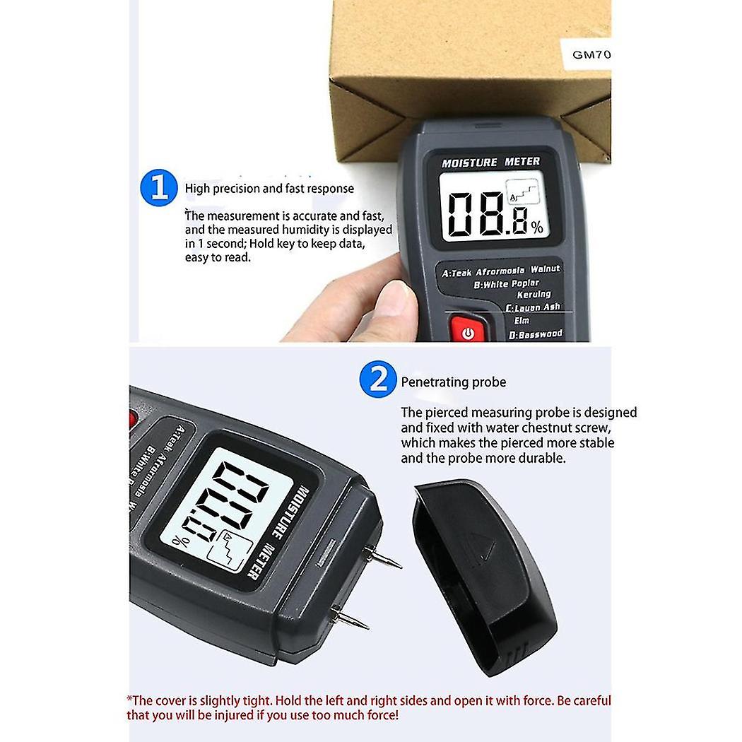 (Y)Portable High Precision Wood Moisture Meter Hygrometer Density Digital Electrical Timber Tree Damp