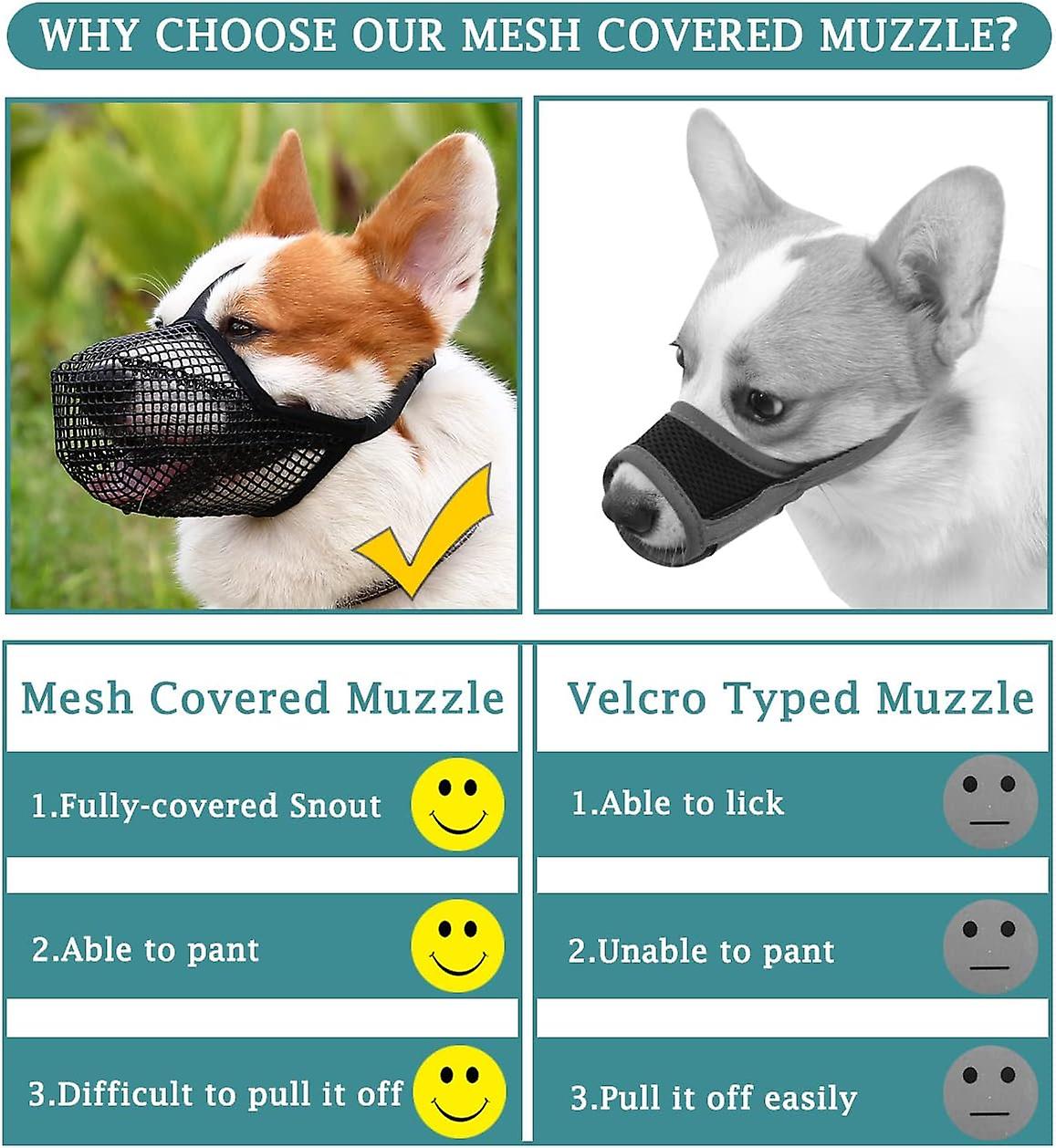 (Y)Dog Muzzle With Adjustable Straps, Soft Mesh Covered Muzzles For Small Medium Large Dogs