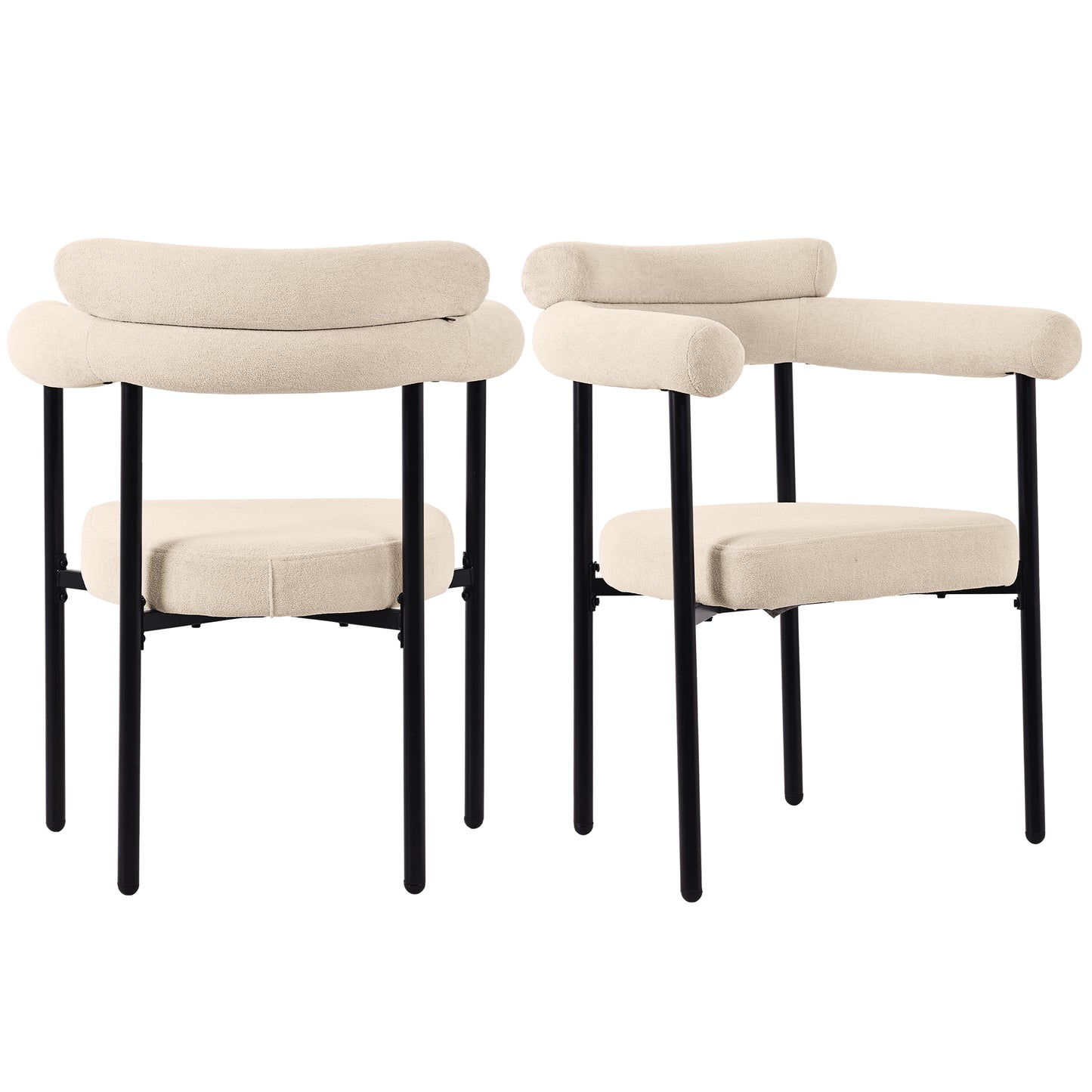 Versatile Cream Velvet Ring-Seat Chairs,Modern Comfort in Multiple Tones