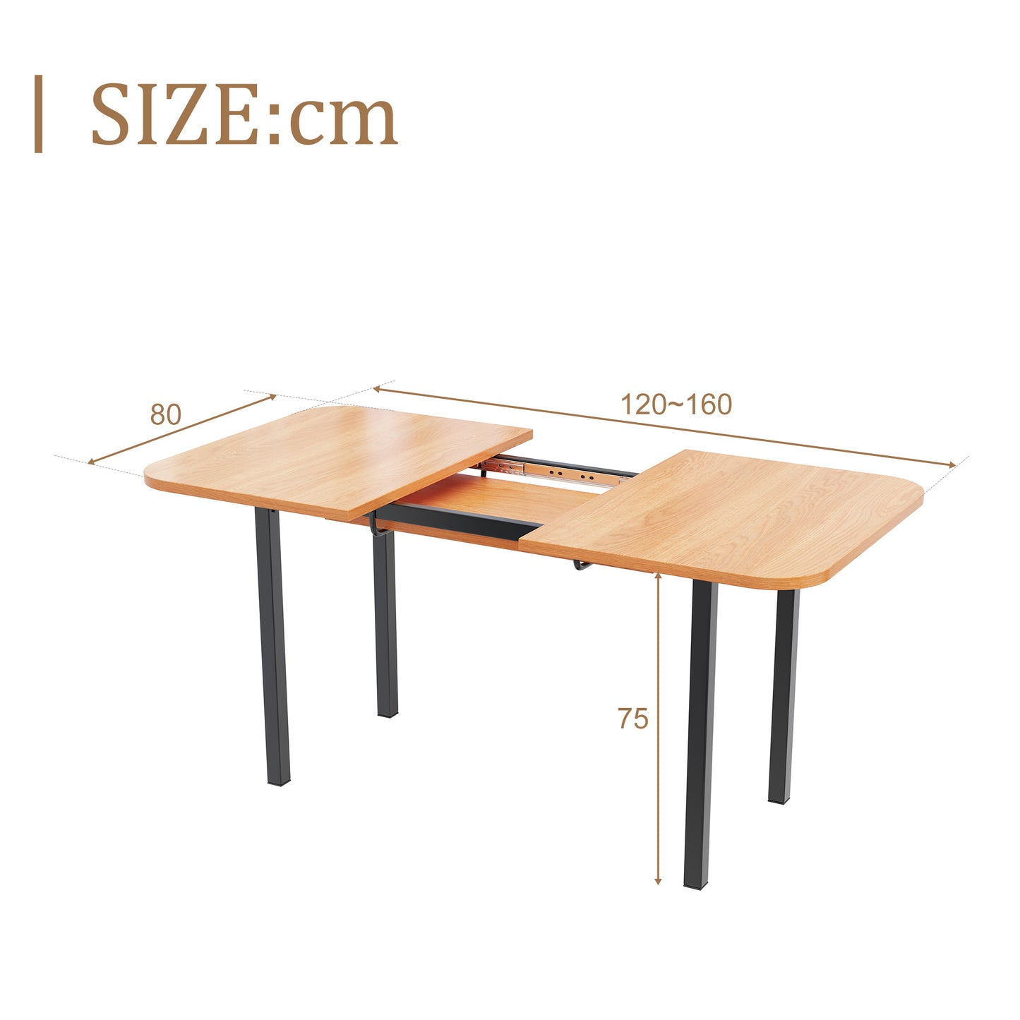 Classic Wood-Colored Extendable Dining Table