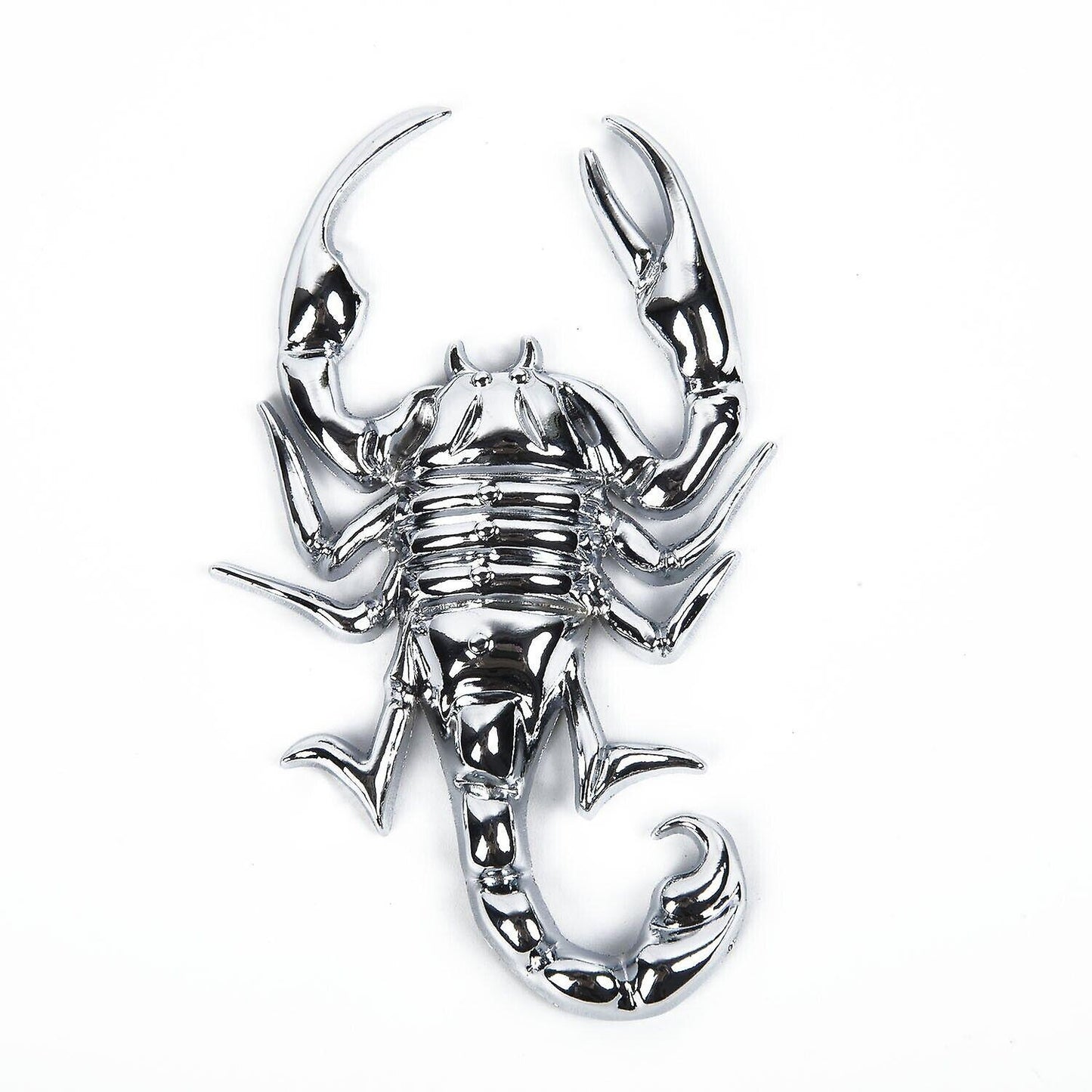 (Y)2PCS Chrome Metal Badge Emblem Silver Scorpion 3D Car Tail Trunk Decal Logo Decor