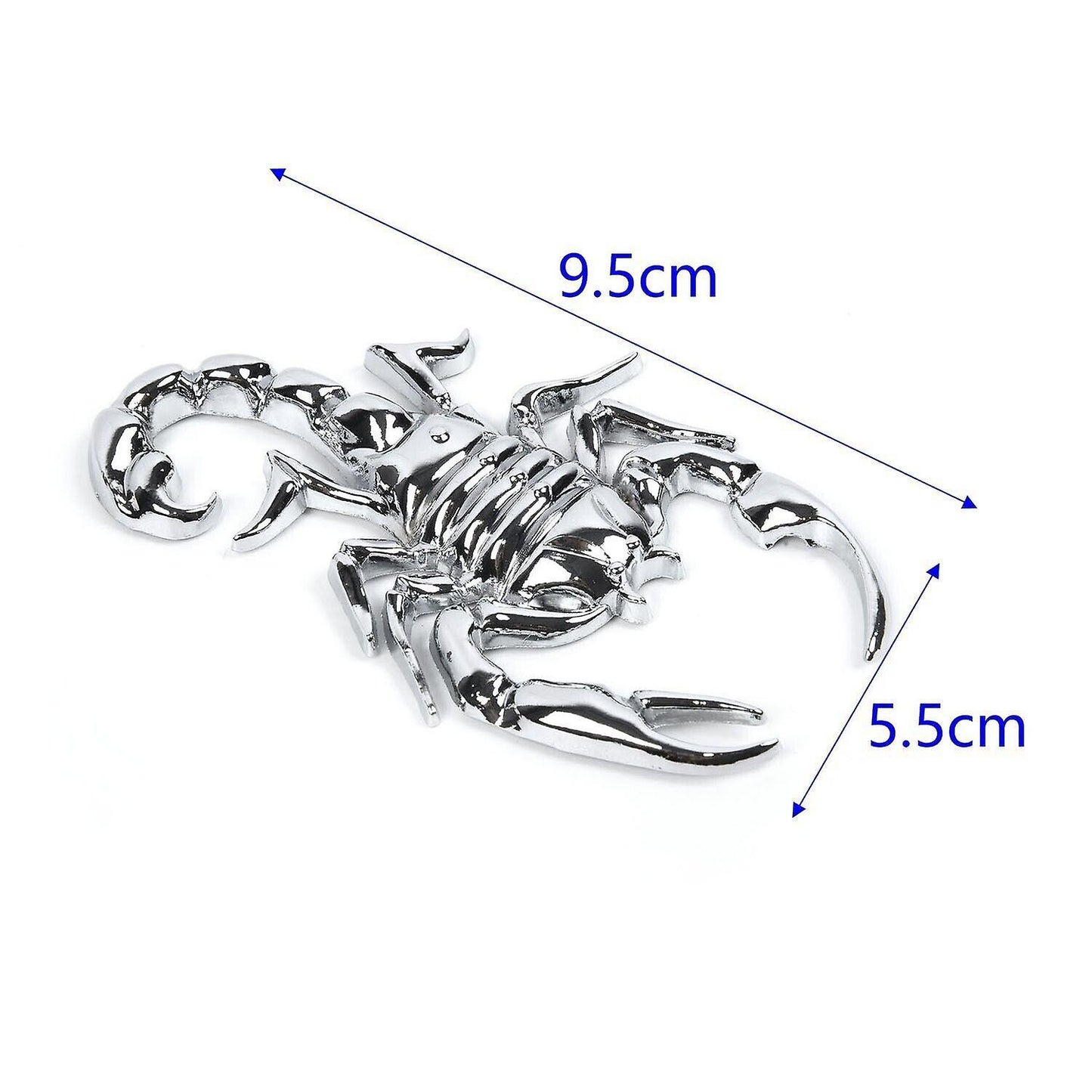 (Y)2PCS Chrome Metal Badge Emblem Silver Scorpion 3D Car Tail Trunk Decal Logo Decor