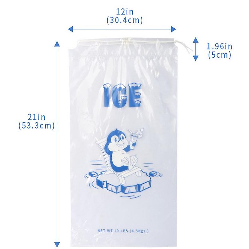 (Y)Ice Bags with Durable Drawstring Closure Refillable Ice Storage Bags for BBQs Camping Food Stalls 20 Lb.