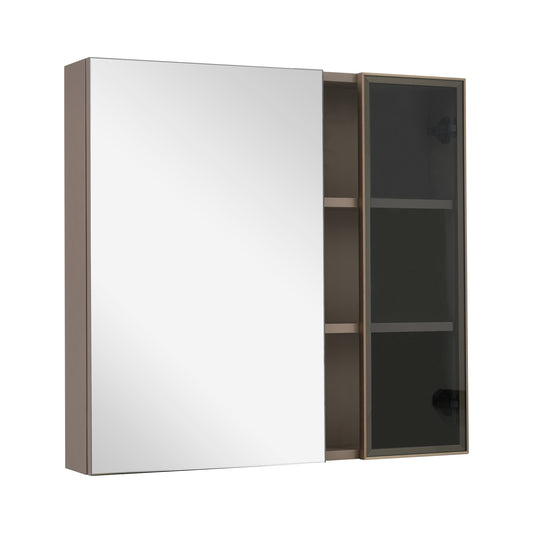 (Z)80cm Wide Mirrored Bathroom Cabinet with Shelves - Stylish Storage Solution