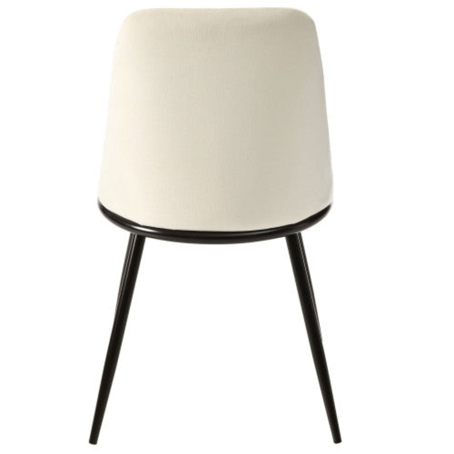 Beige Velvet Dining Chairs,Round Back, Metal Frame, Black Legs,150kg-Set of 2