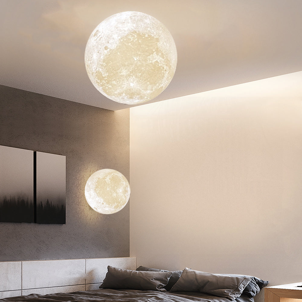 (M)Moon Ceiling Lighting Fixture White Globe Ceiling Lamp for Kids Room/Bedroom