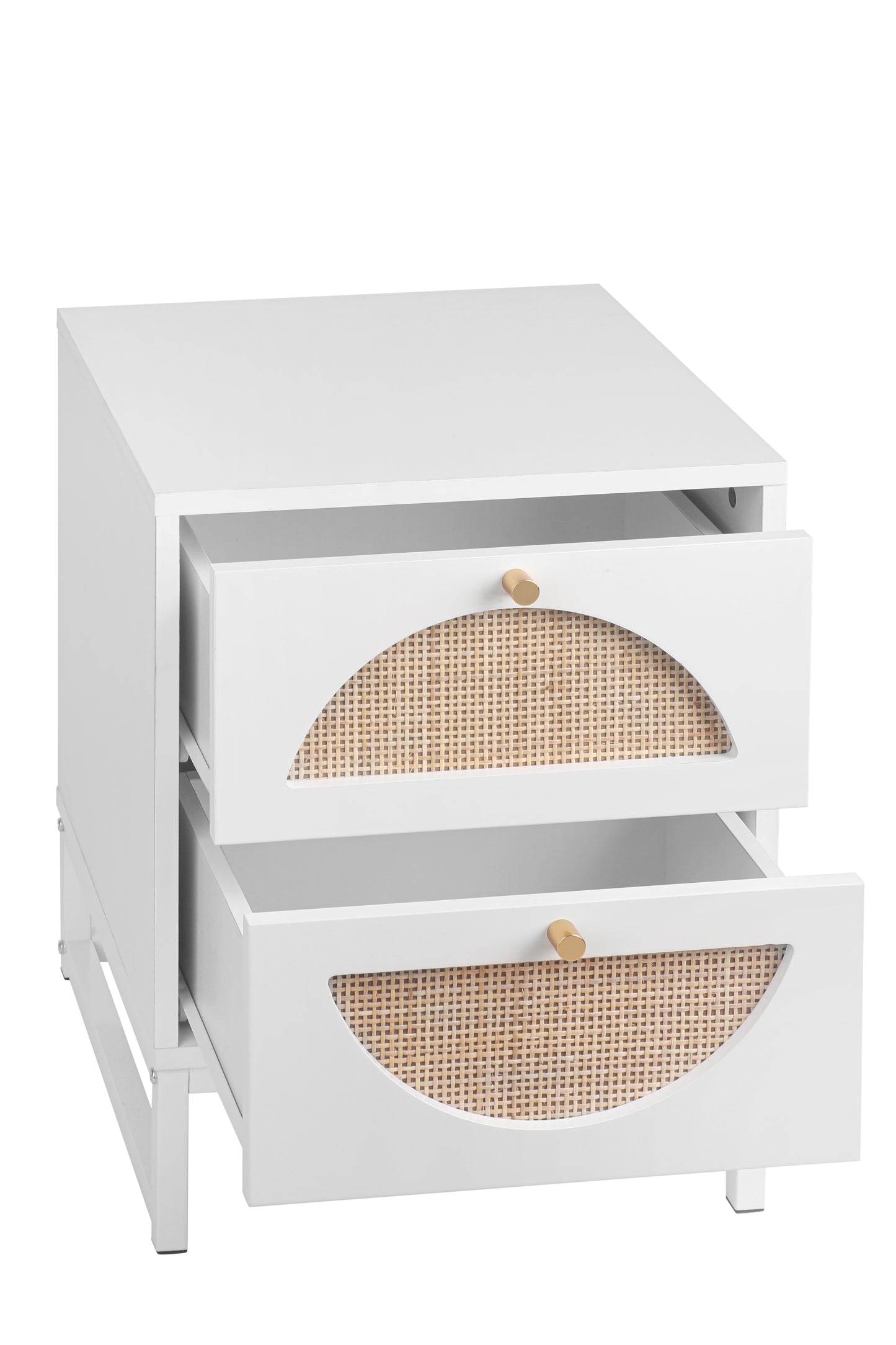 Versatile Bedside Table-Two Drawers, Semi-Circular Symmetry  Customizable