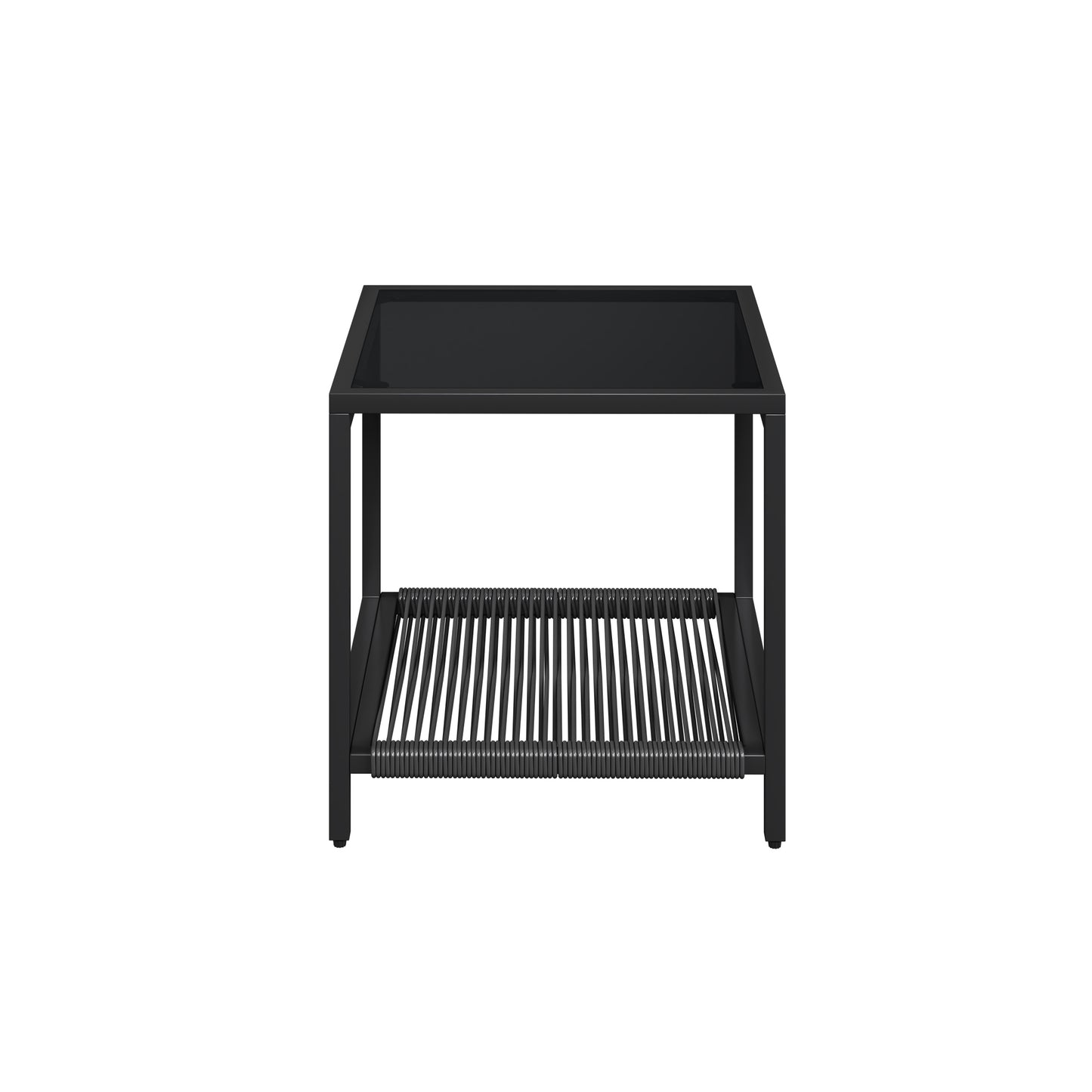3-piece set, rope rocking chair set, glass coffee table with seat cushion and backrest, suitable for garden, terrace