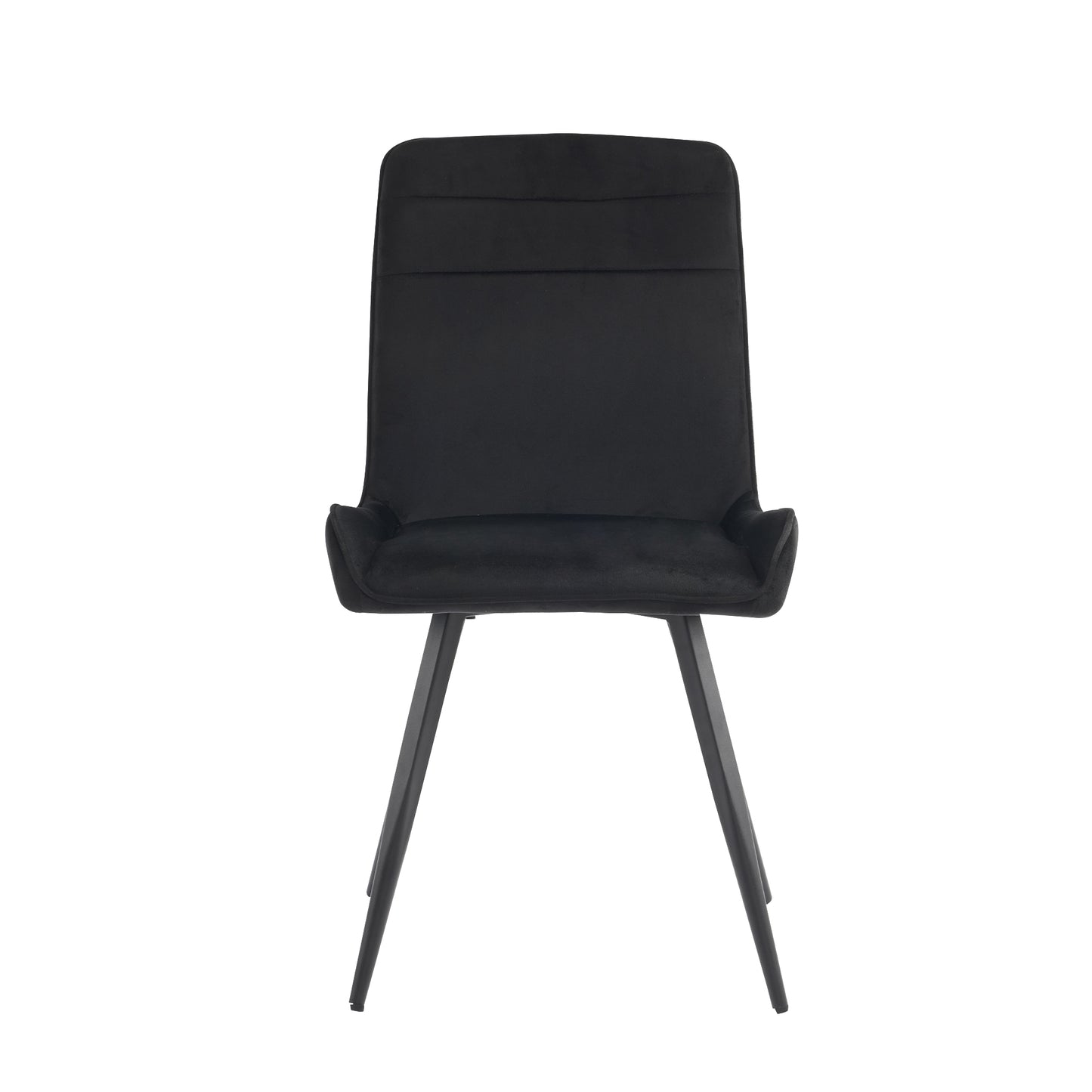 Black Ergonomic Dining Chairs-Technical Fabric, Metal Legs, Set of 2