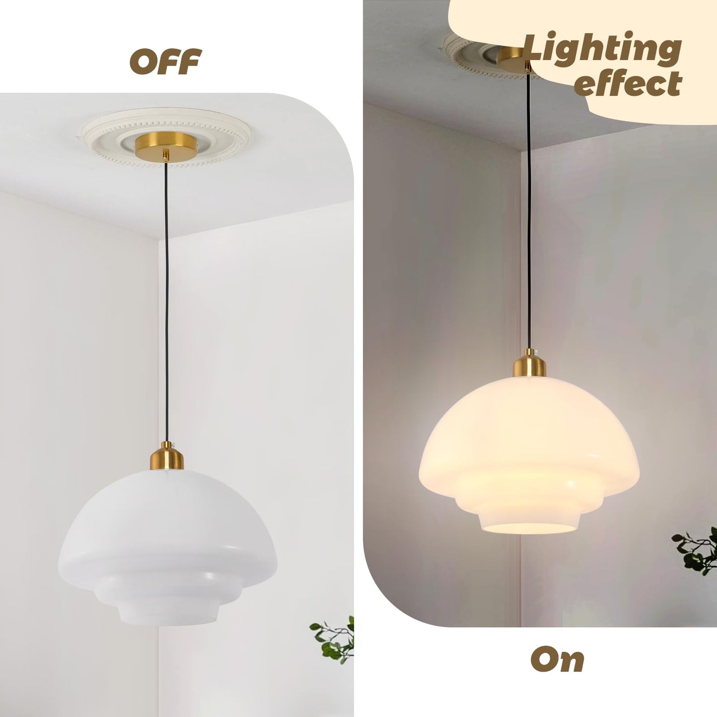 (Y)Kitchen Island Pendant Light Fixture Gold Modern Ceiling Suspension Lighting White Glass Shade Scandinavian Style Adjustable Pendant for Dining Room Bedroom Hallway