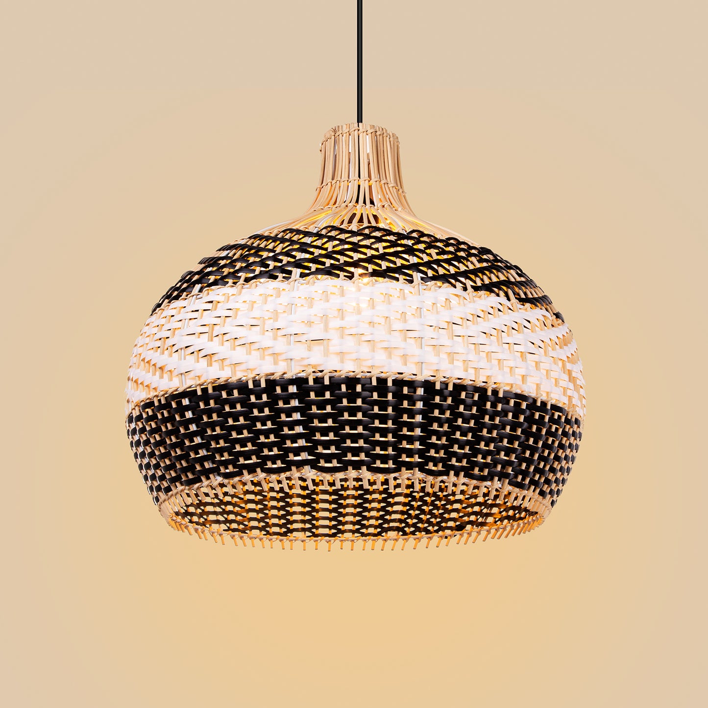 Single Rattan Pendant Light Fixtures for Kitchen Island