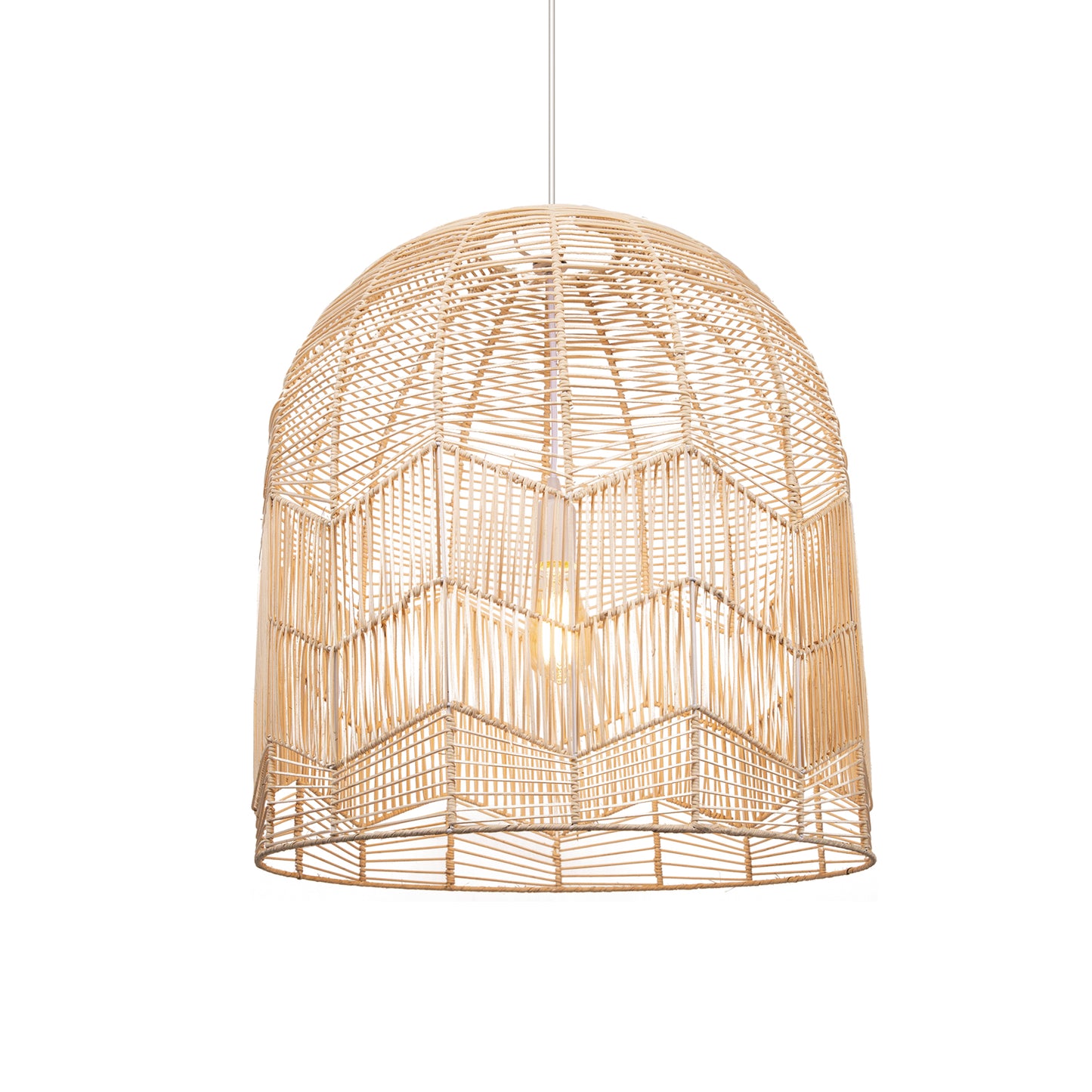 Dome Rattan Pendant Light Natural For Living Room