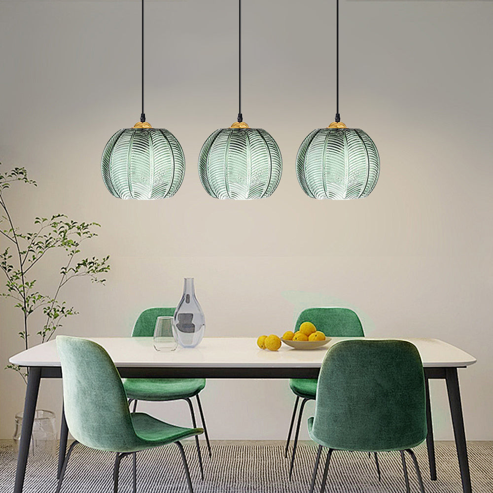 (K) Green Glass Pendant Light Nordic Creative Chandelier Modern Bedroom Kitchen Island Decor Lighting