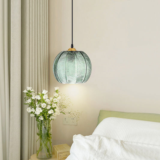 (K) Green Glass Pendant Light Nordic Creative Chandelier Modern Bedroom Kitchen Island Decor Lighting