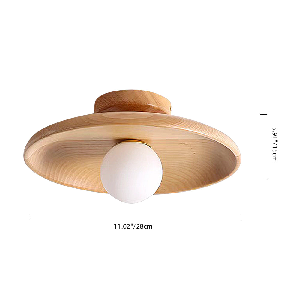 (K) Nordic Wood Ceiling Lamp Aisle Entrance Hallway Balcony Ceiling Light Fixture