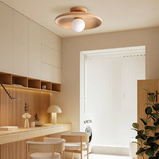 (Z)Simple Wooden Ceiling Light with Nordic Aesthetics That deal for Aisle, Entrance, Hallway