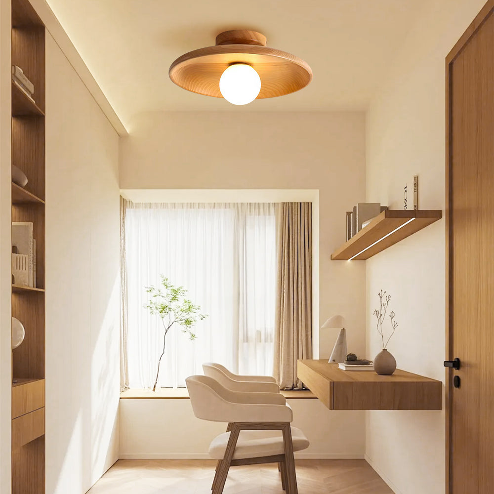 (Z)Simple Wooden Ceiling Light with Nordic Aesthetics That deal for Aisle, Entrance, Hallway