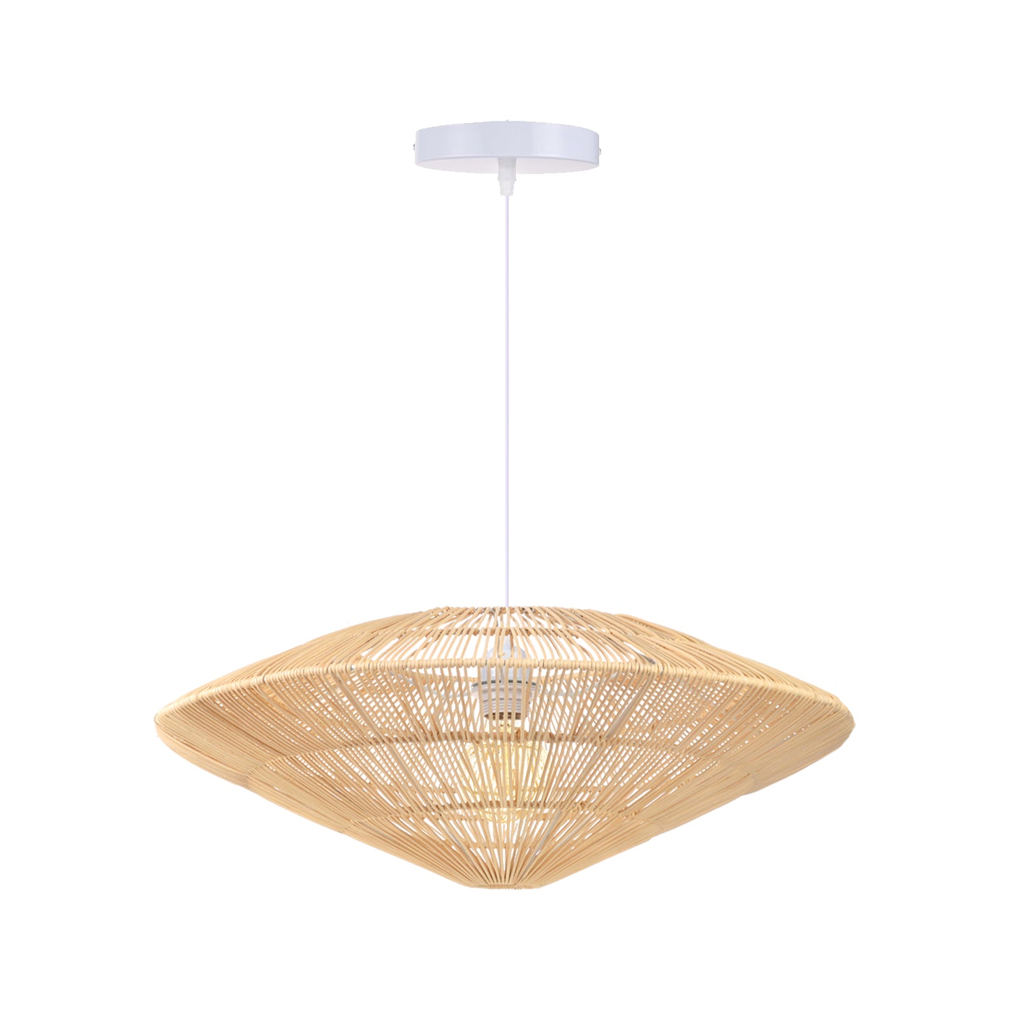 （Q)Handmade Rattan Woven Pendant Light, Modern Minimalist Style Rattan Woven Pendant Light, Suitable for Living Room, Kitchen, Island, Dining Room